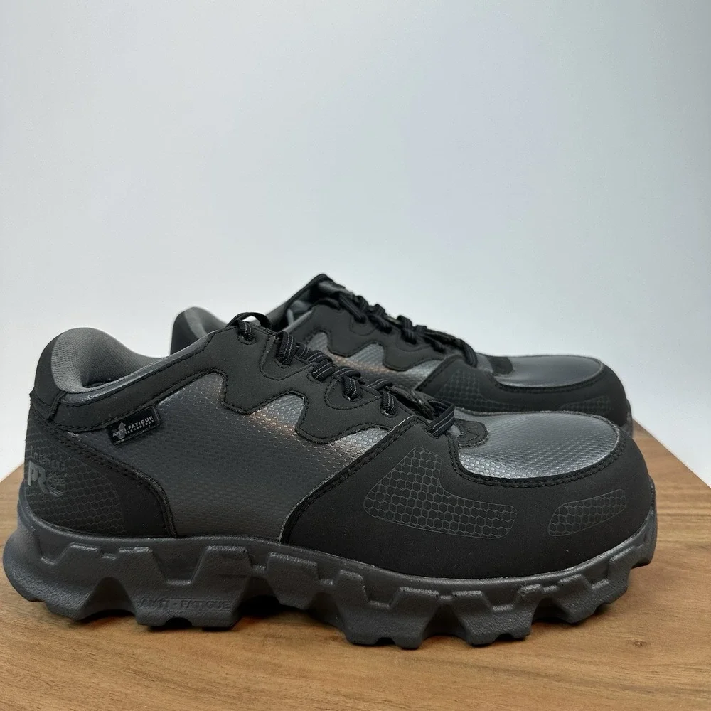 New Mens Timberland Pro Powertrain Gray Oxford Alloy Safety Toe Shoes Sz 8‎ W
